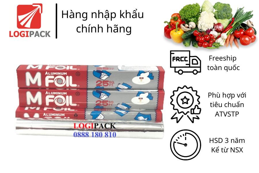 Giấy bạc nướng, màng nhôm M Foil , nhập khẩu Thái Lan