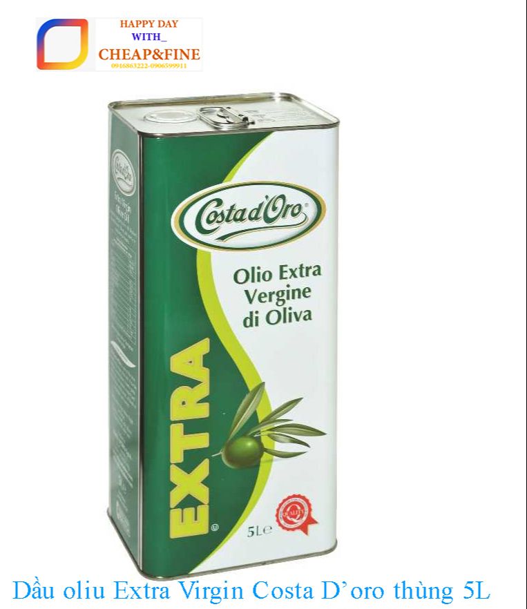 Dầu Oliu Olive Extra virgin Costa doro thùng 5L - Cheap&Fine