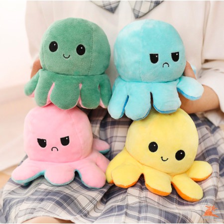 Bạch tuộc 2 mặt, bạch tuộc cảm xúc, thay đổi biểu cảm dễ thương, nhiều màu chất liệu vải mềm mịn, nhiều size