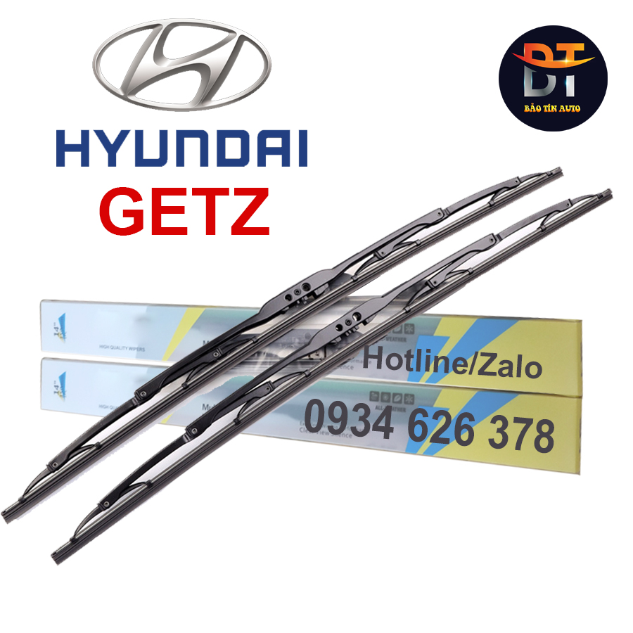 [Hyundai Getz] Cặp gạt mưa ô tô 45 chỗ Hyundai Getz cần lưỡi gạt nước kính oto xe hơi khung xương cứ