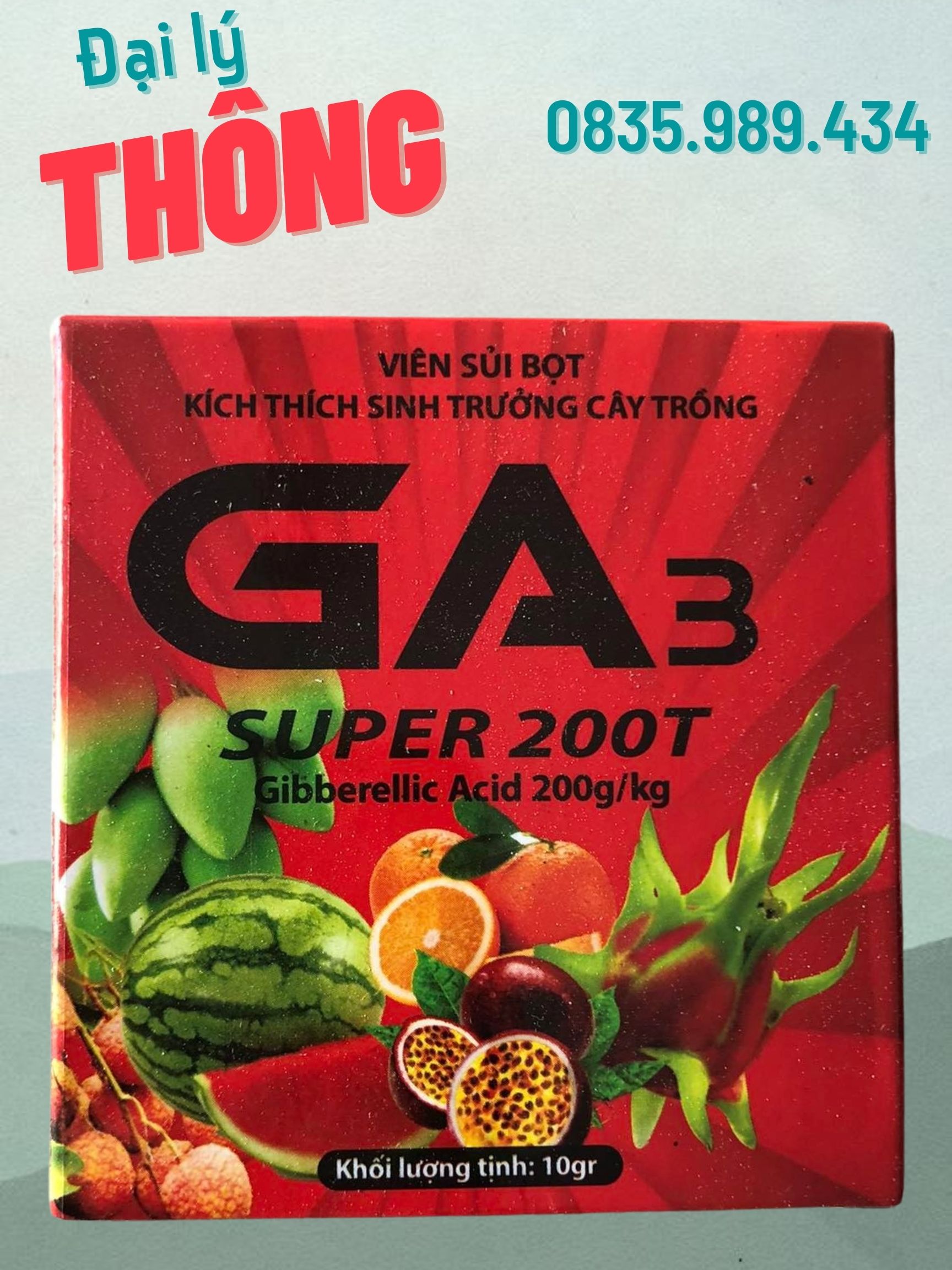 GA3 Super 200T - Viên sủi siêu kích thích sinh trưởng cây trồng