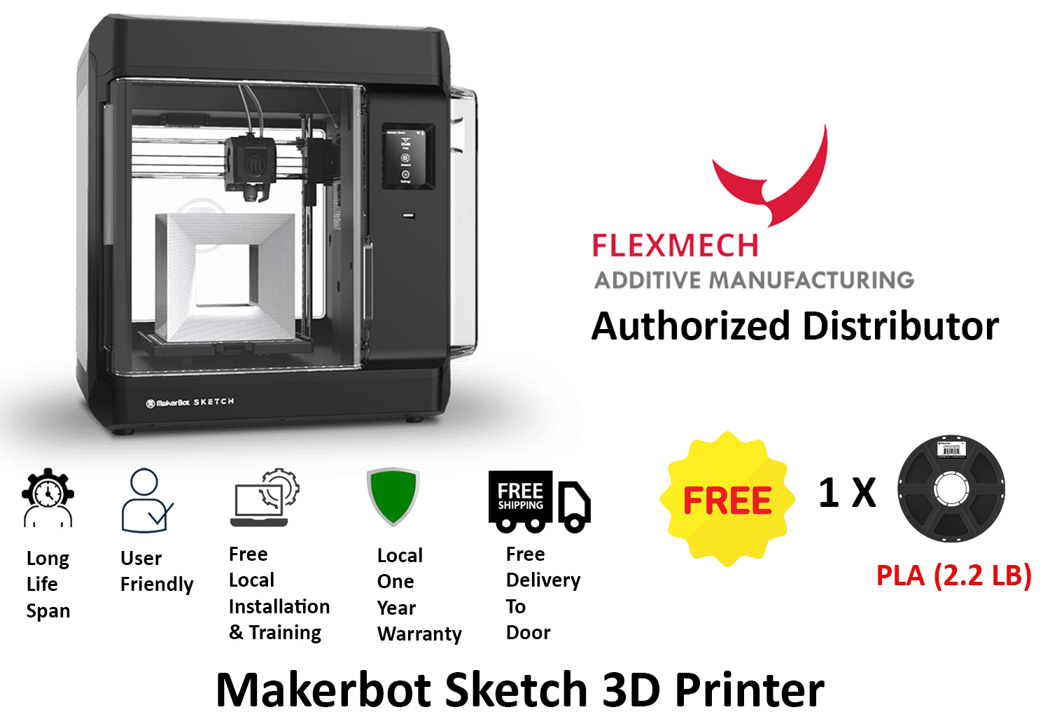 2-Piece MakerBot Sketch 3D Printer | Midwest Technology