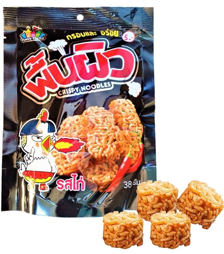 Snack Mì Viên Vị Gà Cay Thái Lan Crispy Noodles (Lốc 12 gói)