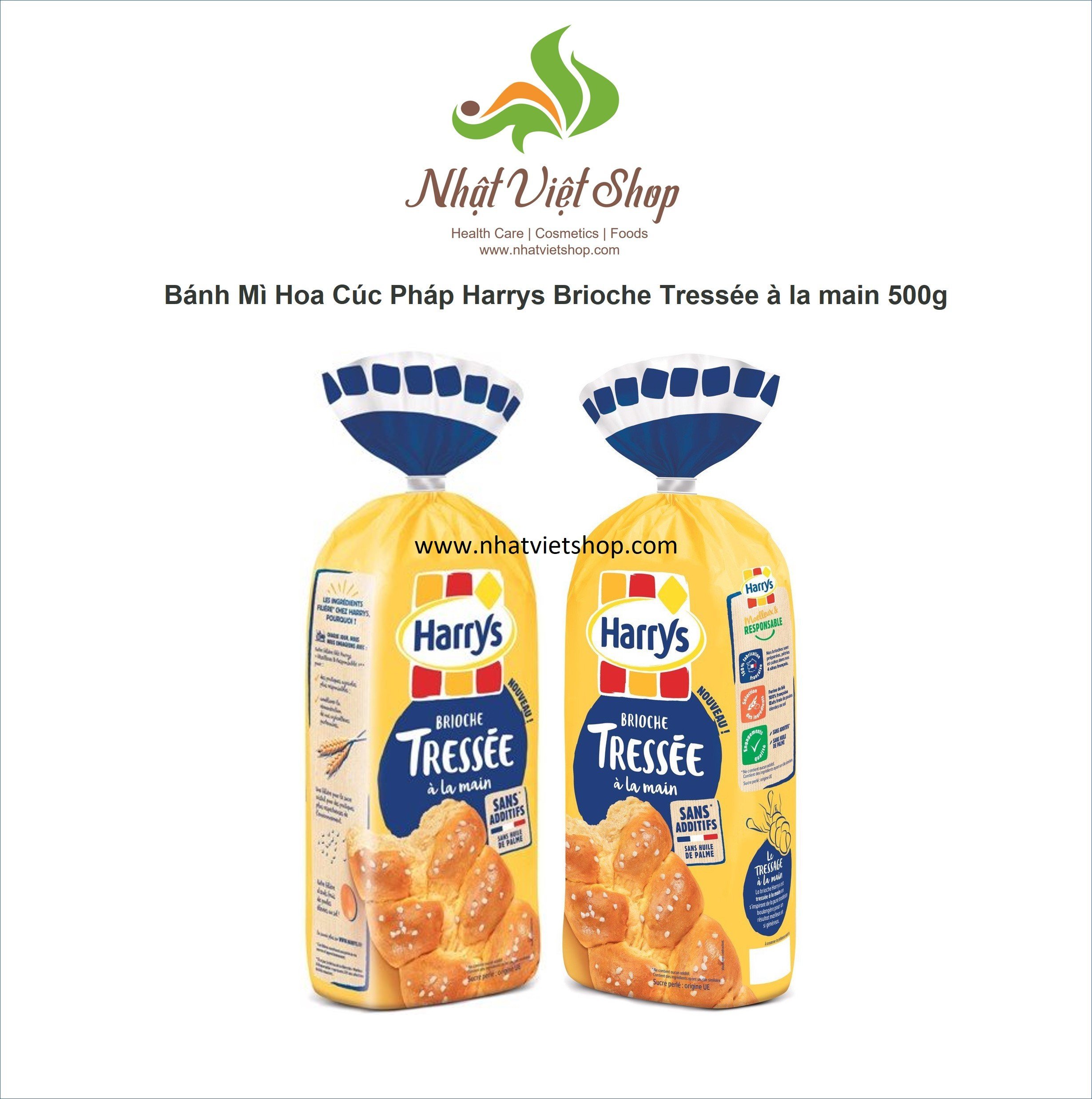 Bánh Mì Hoa Cúc Pháp Harrys Brioche Tressée à la main 500g
