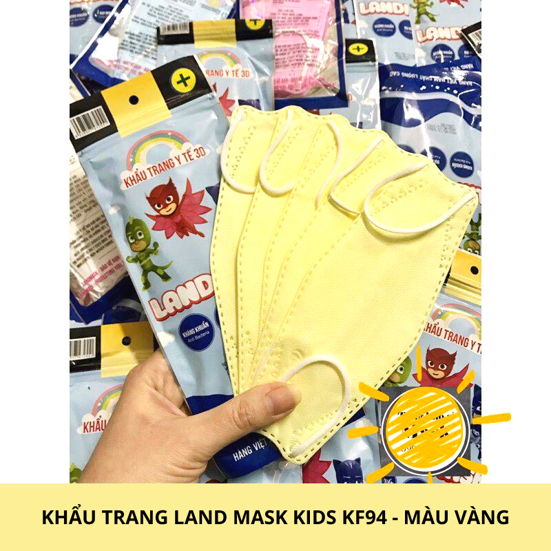 Set 6 khẩu trang 3D Land Mask Kids KF94 đủ màu cho bé