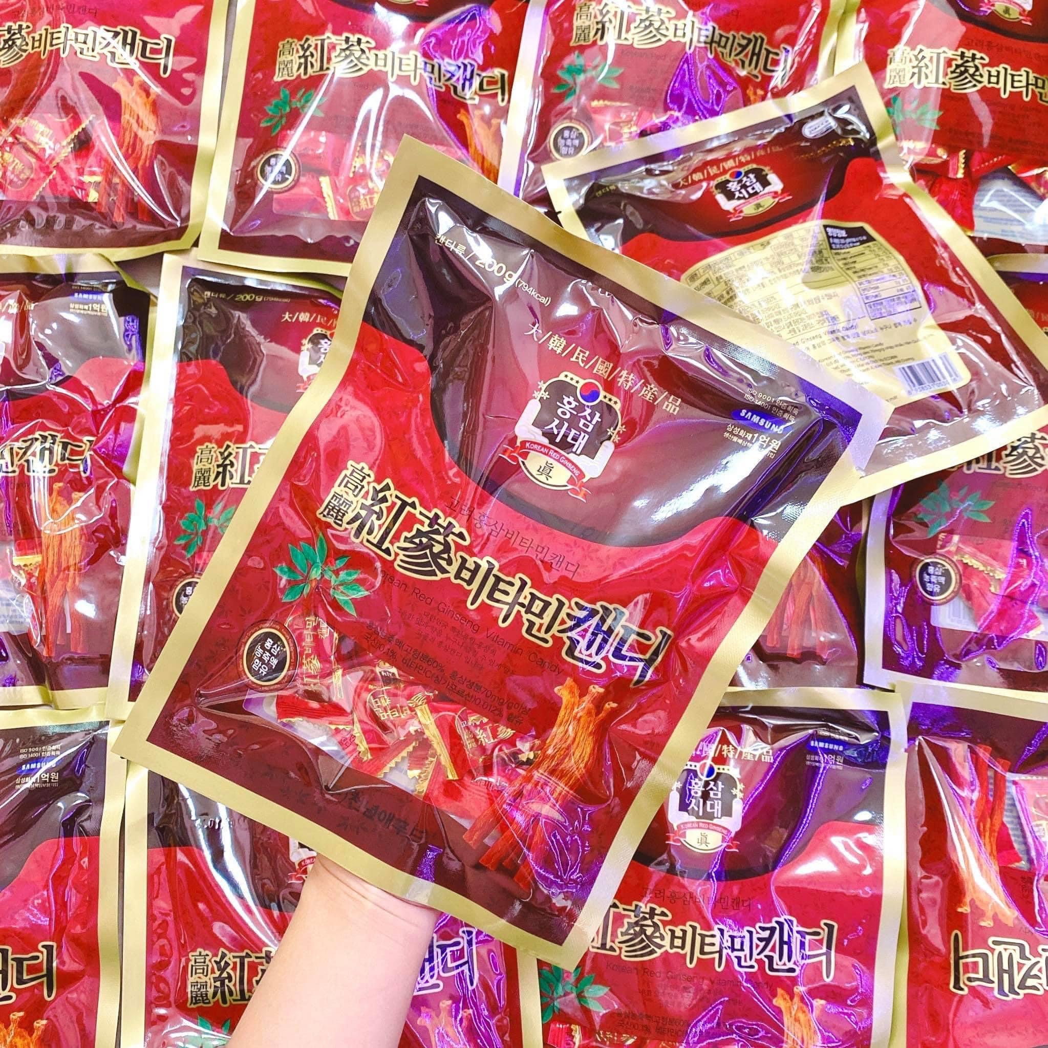 Kẹo sâm vitamin có đường loại NGON 200g Hàn Quốc xách tay