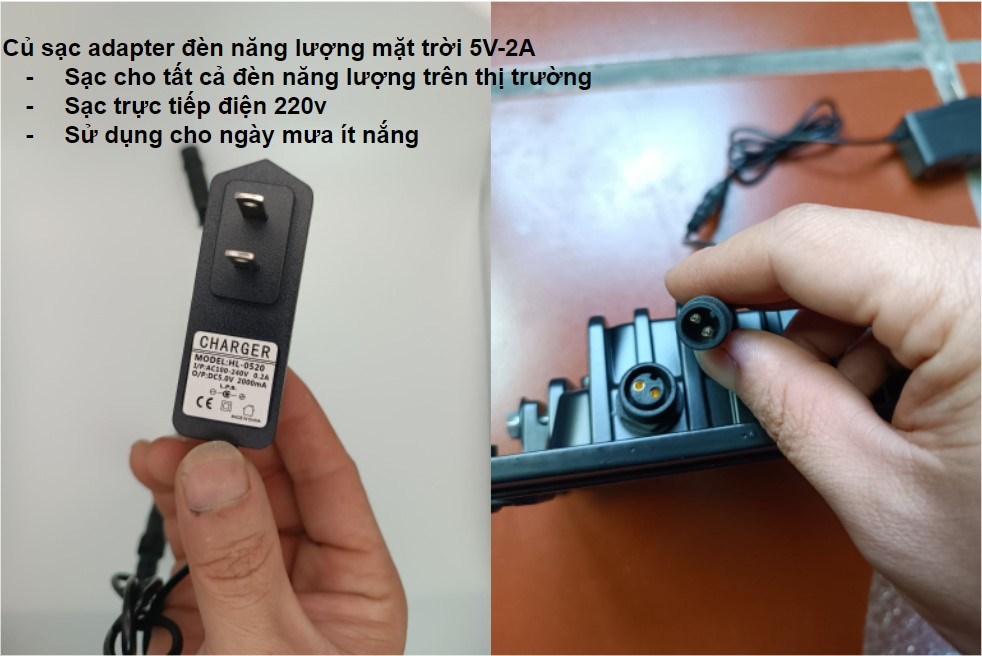 Sạc đèn năng lượng mặt trời 5v-2A