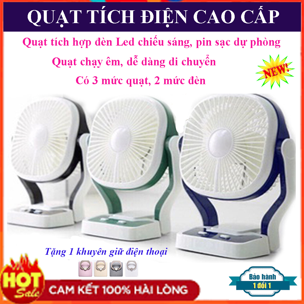 [SALE] Quạt Tích Điện, Quạt Tích Điện Cao Cấp , Quạt Tích Điện Thông Minh. Với 3 Mức Quạt Giúp Bạn Không Còn Lo Nóng Trong Những Ngày Mất Điện, Quạt Tích Hợp Giữa Đèn LED và Sạc Dự Phòng Vô Cùng Tiện Lợi.