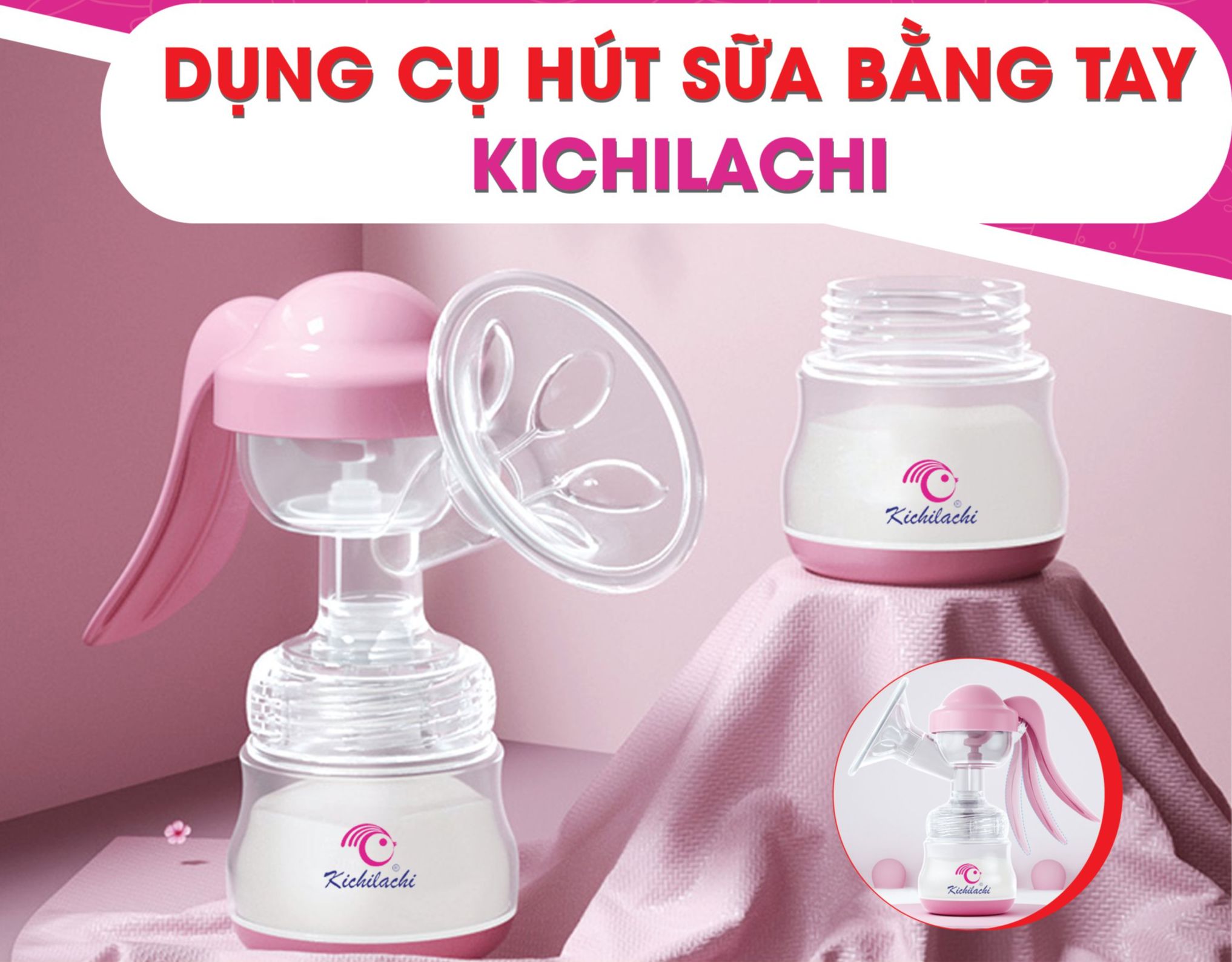 Máy Hút Sữa Bằng Tay chất liệu nhựa PP cao cấp, không BPA, có tặng kèm 6 túi trữ sữa