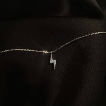 Dây chuyền tia chớp xinh xắn dây chuyền bạc ulzzang dễ thương