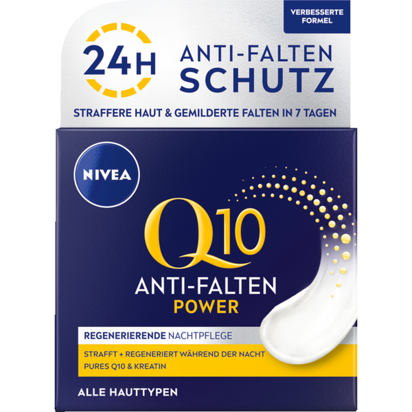 Nivea q10 anti falten power - kem dưỡng da chống lão hóa, dưỡng ẩm ban đêm, lọ 50ml.