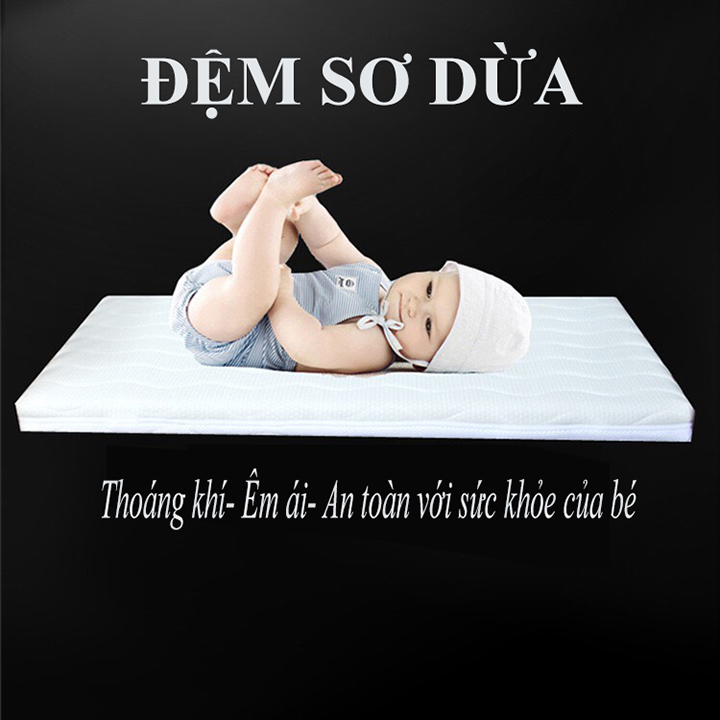 Đệm xơ dừa êm ái thoáng khí mát mẻ phù hợp cho bé nằm mùa hè kích thước 100x55cm-KIMIBABY