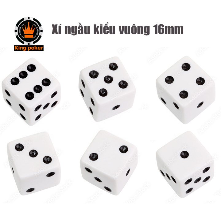 Combo 10 viên xí ngầu vuông size 16mm