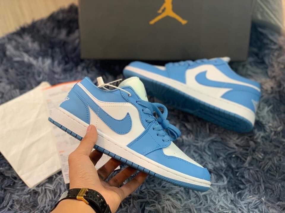 Giày sneaker jd 1 cổ thấp xanh dương , giày thể thao jodan jd 1 low 2021