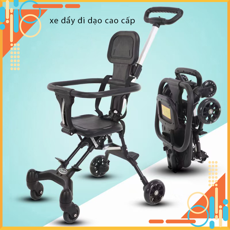 Xe đẩy , Xe đẩy cho bé, Xe đẩy đi dạo, Xe đẩy gấp gọn em bé đi du lịch siêu gọn nhẹ , Siêu chắc chắn xoay 2 chiều đa năng, bảo hành 12 tháng toán quốc
