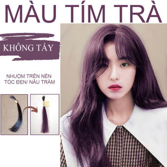 Thuốc Nhuộm Tóc Thảo Dược Màu Tím Trà Nhuộm Từ Nền Tóc Đen Tự Nhiên Không Cần Tẩy Tặng Oxy