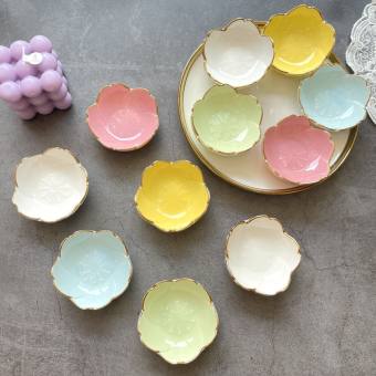 Chén sứ đựng nước chấm, bát đĩa sứ decor phong cách hoa đào Nhật Bản