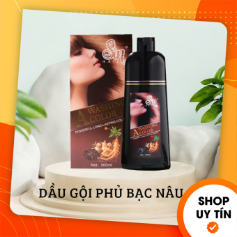 Dầu Gội Phủ Bạc Sin Hair Màu Nâu - Dầu Gội Phủ Bạc Nhật Bản 500ml