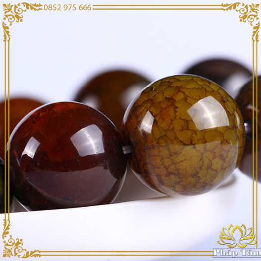 Vòng Tay Phong Thủy Đá Mã Não Vảy Rồng Chính Hãng Cao Cấp Hạng A - Pháp Tâm