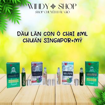 DẦU GIÓ {1 CHAI} DẦU LĂN DẦU SINGAPOR XANH-TRẮNG CON Ó CHAI LĂN 8ML_(CHUẨN MỸ+CHUẨN SINGAPOR)