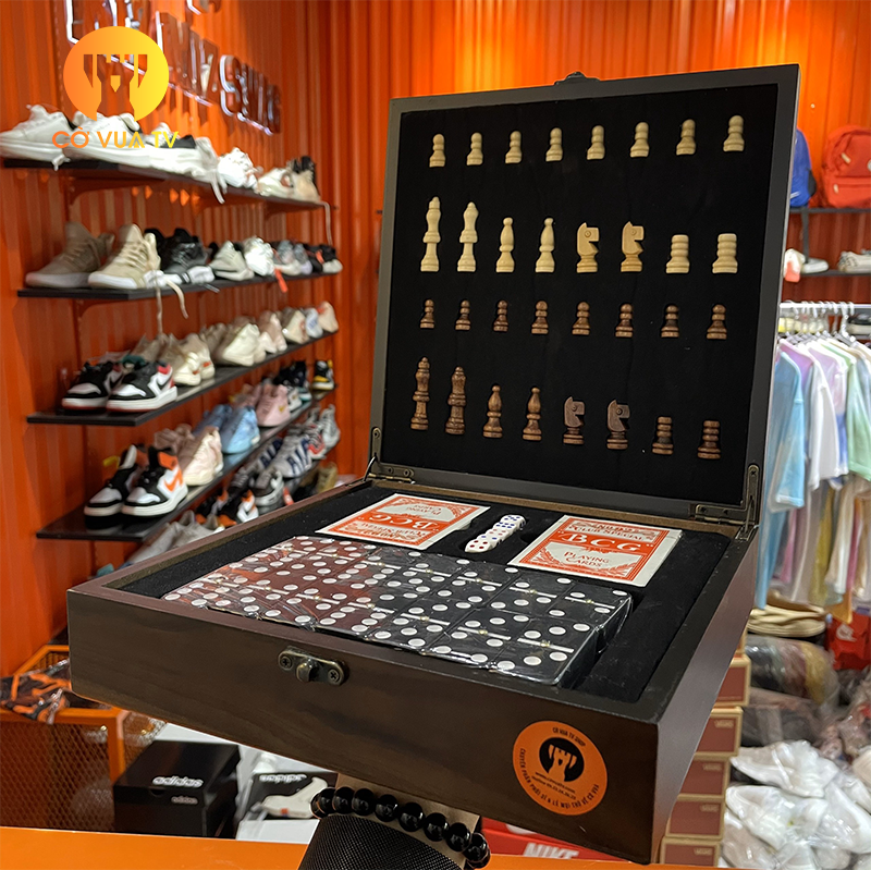 [HCM]Bộ Cờ Vua Gỗ 4 game in 1 - Hàng cao cấp - Hàng chuyên xuất khẩu đi Châu Âu