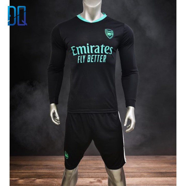 Bộ quần áo bóng đá thi đấu ARSENAL đen dài tay 2022