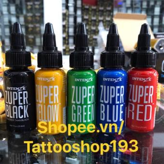 5 màu mực tập xăm Zuper Intenze
