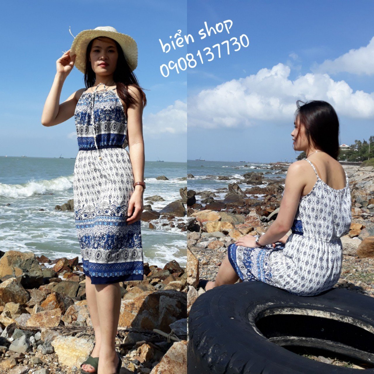 Đầm xốp yếm- ngắn