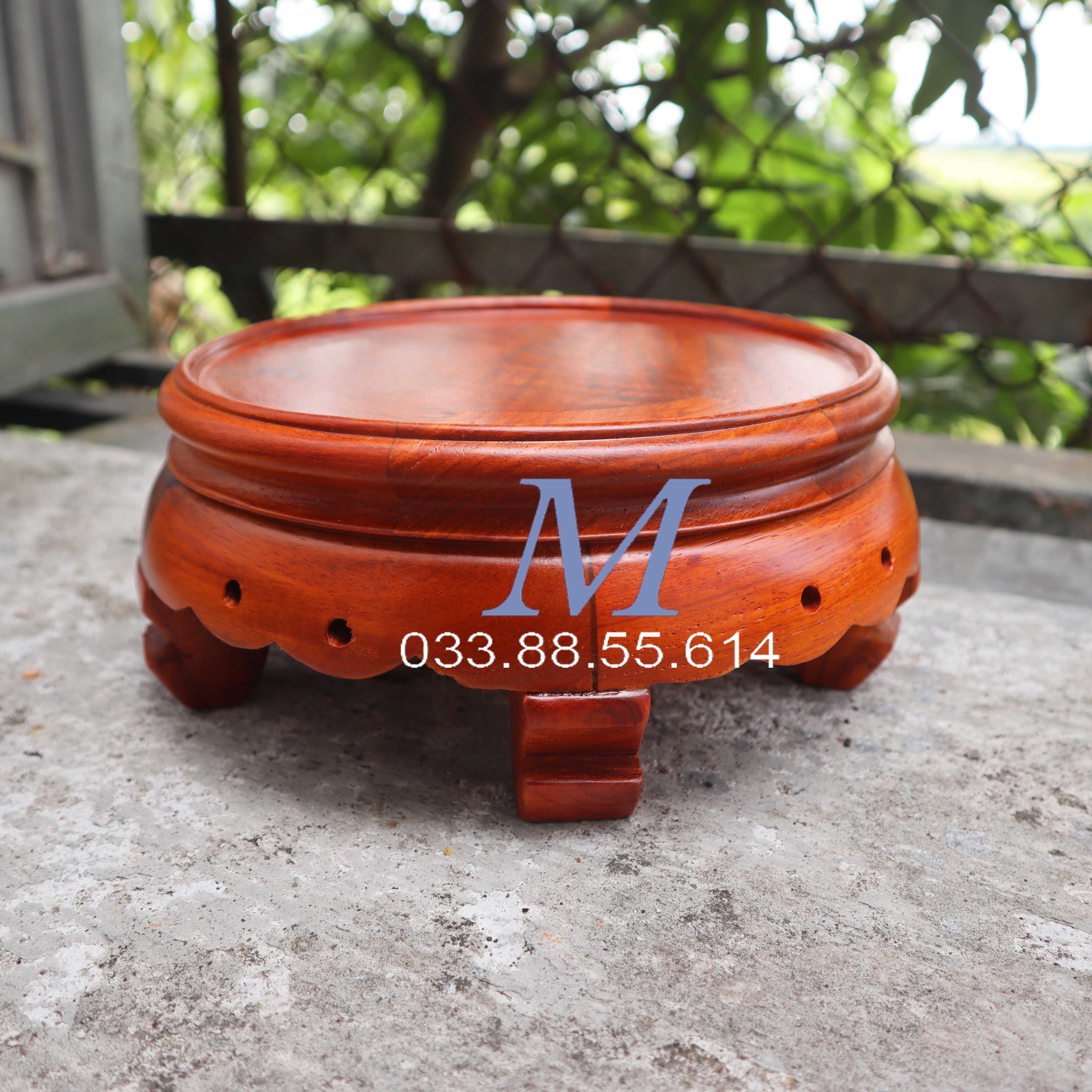 Kỷ tròn Cao 9cm đế chân tròn Đế kê bát hương gỗ hương-ao