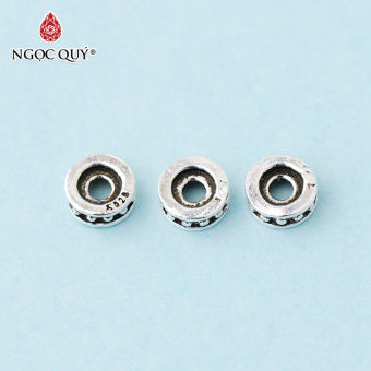 Charm bạc chặn hạt họa tiết - Ngọc Quý Gemstones