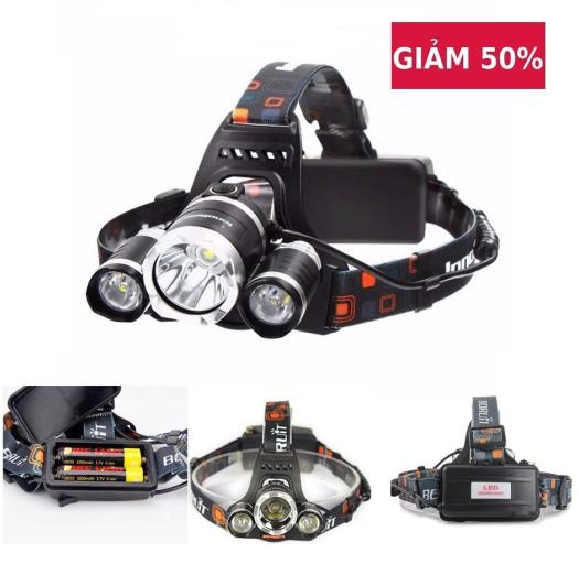 Đèn Pin Đội Đầu Sạc Điện Máy Xanh - (Đèn Tốt )Đèn Pin Đội Đầu Siêu Sáng - Đèn Pin Led Siêu Sáng Đội Đầu 3 Bóng (Đen) Nhiều Chế Độ Tặng Kèm Pin Và Sạc