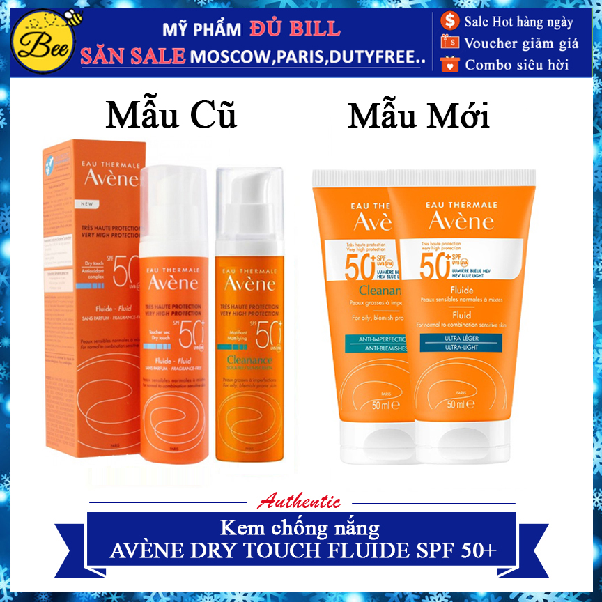 Kem chống nắng AVÈNE SPF50+ CLEANANCE SOLAIRE SUNSCREEN Bảo vệ cho da nhờn mụn