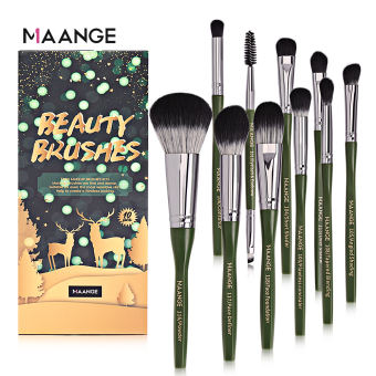 MAANGE 1 Hộp 10 Cọ Trang Điểm Hình Lục Giác Cho Phấn Mắt