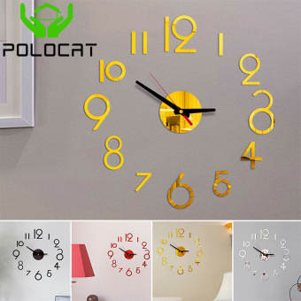 Polocat Đồng Hồ Treo Tường Gương Acrylic Tự Làm Cỡ Lớn Kỹ Thuật Số Đơn Giản, Pin Hoạt Động Hiện Đại