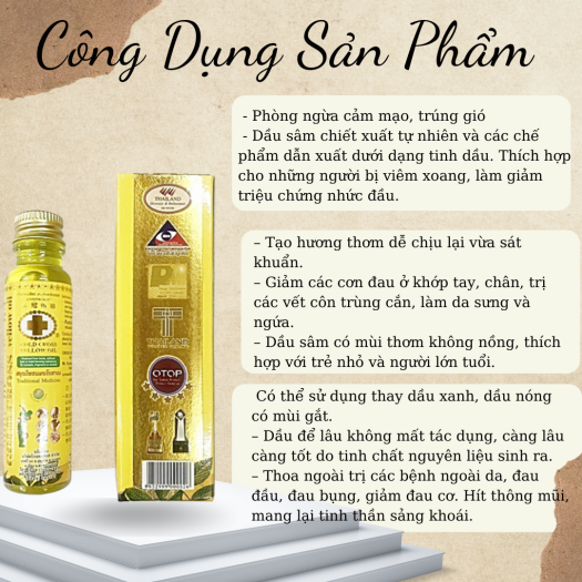 Dầu Thập Tự Vàng Thái Lan Gold Cross Yellow Oil chai 24ml Và 15ml