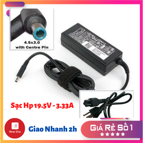 [HCM]Sạc Laptop HP Envy Chân Kim Nhỏ Đầu màu xanh 19.5V- 3.33A - 65W