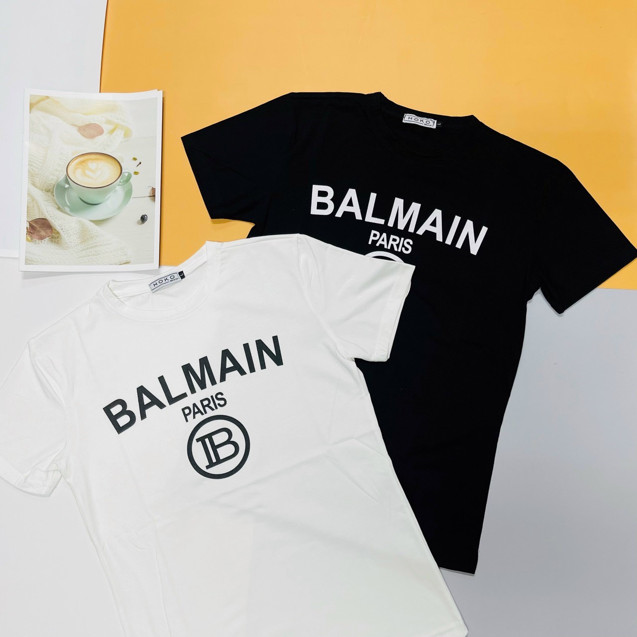 (FREE SHIP MAX) ÁO THUN NAM CỔ TRÒN VẢI COTTON IN LOGO "BAL MAIN PARIS" BODY CHUẨN THỜI TRANG - SORA STORE
