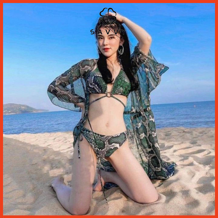 Set bộ bikini nữ 3 chi tiết tắm biển thời trang cao cấp - savvy store