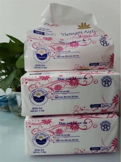 Giấy Ăn Rút Vietnam Airline 300 tờ  3 Lớp Sang, Xịn, Mịn , An Toàn