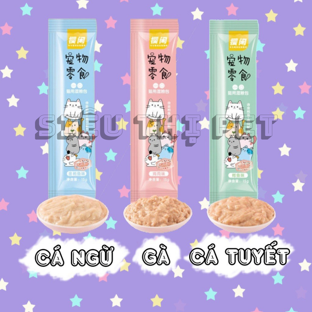 Súp thưởng shizuka - soup dinh dưỡng cho mèo ăn dạng thanh pate 15g