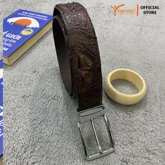 DÂY NỊT NAM da cá sấu thật đầu kim TIẾN CÔNG cao cấp TCN1183