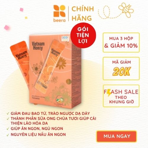 Hộp stick mật ong tinh nghệ sữa chúa tacumin - vietnamhoney