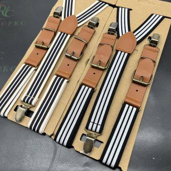 Dây đai chữ Y Nam nữ kẻ dây thun đính da khóa đồng Phụ Kiện Cưới GiangNội dung 2