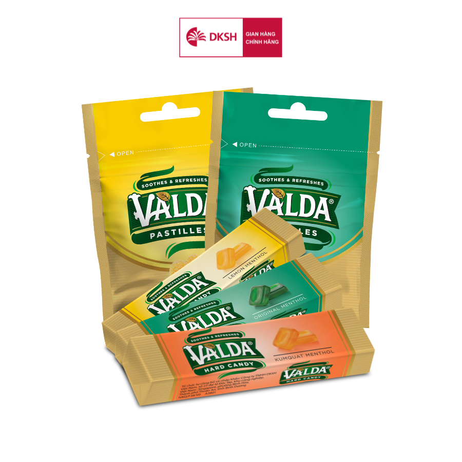 Combo 5 gói kẹo dẻo và kẹo ngậm Valda đủ vị