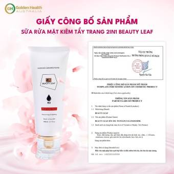 Sữa Rửa Mặt Kiêm Tẩy Trang 2 Trong 1, Làm Sạch Sâu, Sáng Da, Cấp Ẩm Và Giúp Da Căng Mịn Không Gây Khô Da Beauty Leaf 80ml - Nhập Khẩu Chính Ngạch Từ Úc - Gia Tuệ House