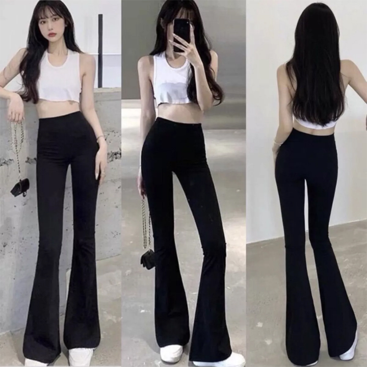 Quần ống loe nữ dáng dài - quần ống loe cạp cao tôn dáng form chuẩn - quần tây công sở dày dặn phối áo mặc đi học đi làm.