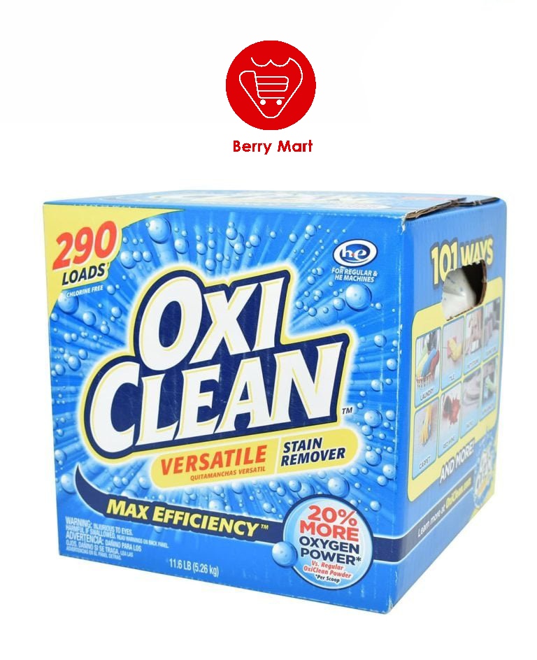 Bột tẩy rửa đa năng Oxi Clean Versatile Max Efficiency 5.26kg | Chính hãng Mỹ, giúp tẩy sạch các vết bẩn ố vàng lâu ngày nhưng vẫn không làm bay màu đồ | Berry Mart | BR234