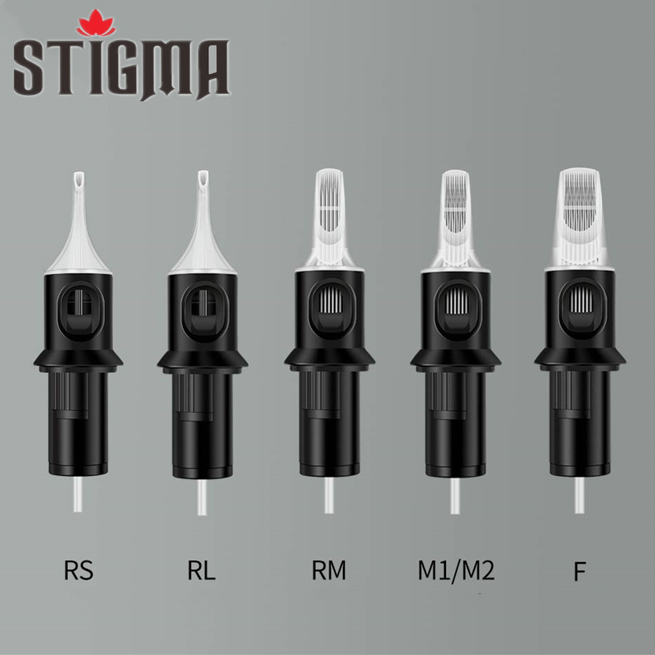 Kim xăm stigma rl/rs/rm/m1 boutique hộp mực đen mới có màng mềm #12 = 0.35mm
