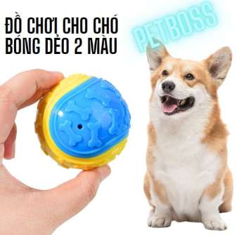 ĐỒ CHƠI CHO CHÓ BÓNG DẺO 2 MÀU, CHẤT CAO SU DẺO VÀ MỀM AN TOÀN CHO THÚ CƯNG, MÀU NGẪU NHIÊN