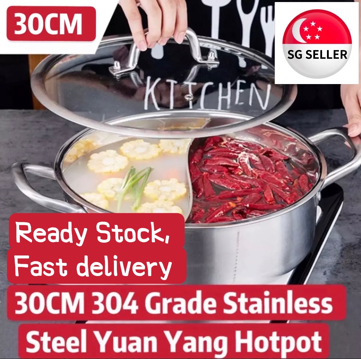 Induction Cooker Steamboat with Stainless Steel Pot (PPIC887) - PowerPacSG